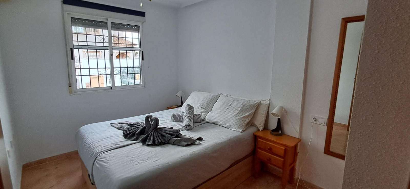 Gedeeld zwembad omringd door palmbomen